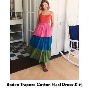 Boden Cotton Trapeze Maxi Dress Size 6